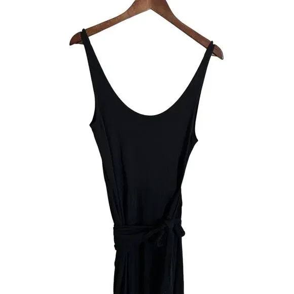 Reformation Kaila Knit Wrap Dress Tulip Hem Black Womans Medium - Picture 5 of 8